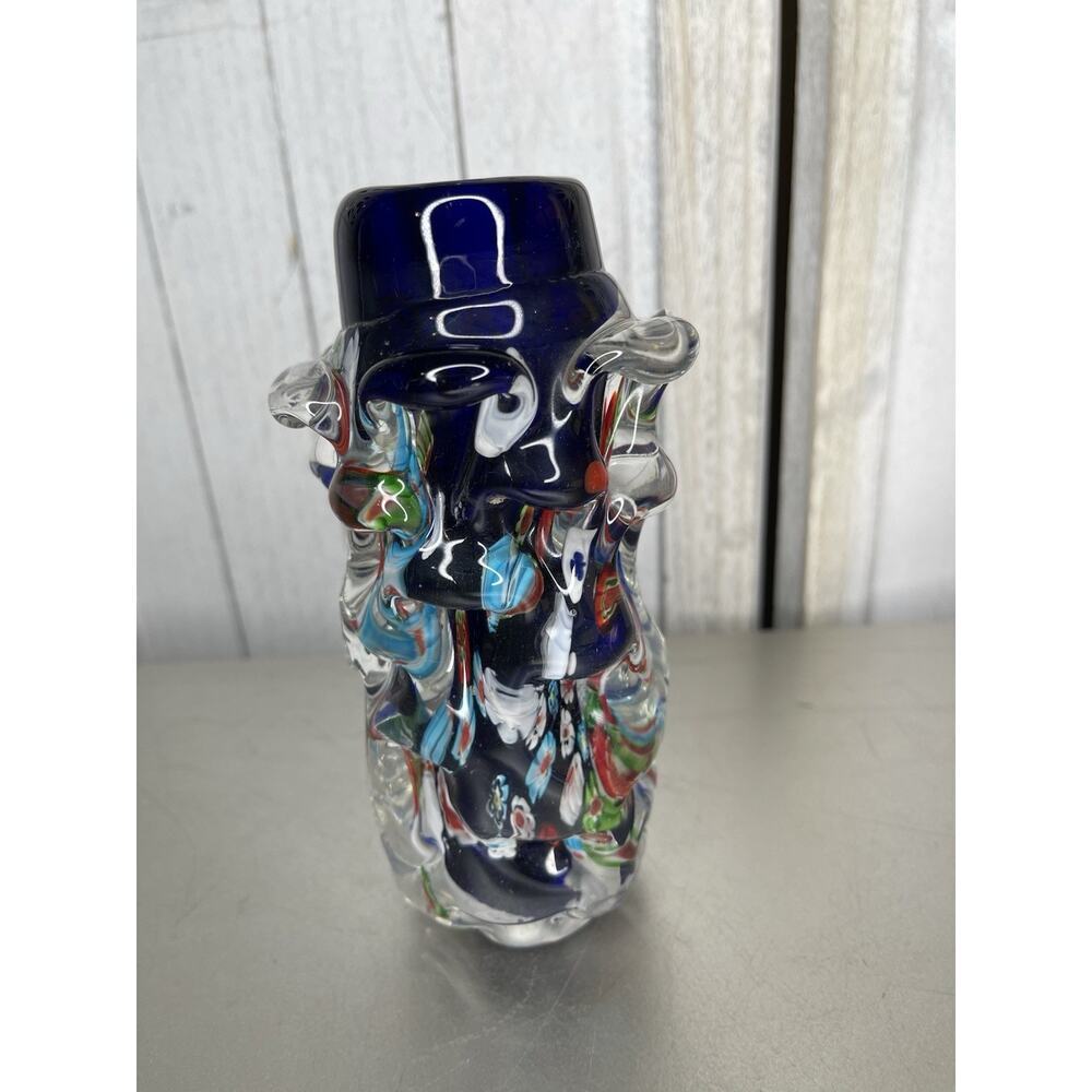 Venetian Murano Glass Millefiori Vase Vessel Vintage Unique Colorful 6.5in - Picture 3 of 7